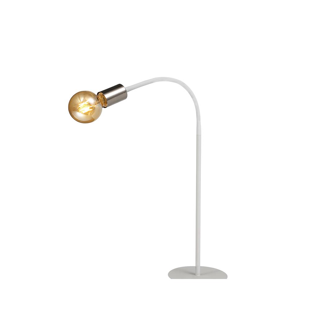 Luxuria Radio City Flexible Table Lamp 1 Light E27 Satin White/Satin Nickel