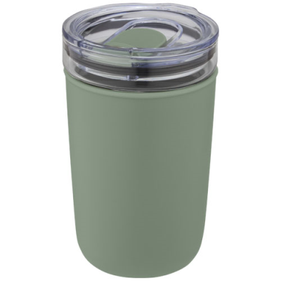 BELLO 420 ML GLASS TUMBLER with Recycled Plastic Outer Wall in Heather Green.