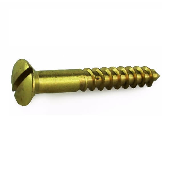 6 X 5/8 Brass Slot Raised Csk Wood Screws