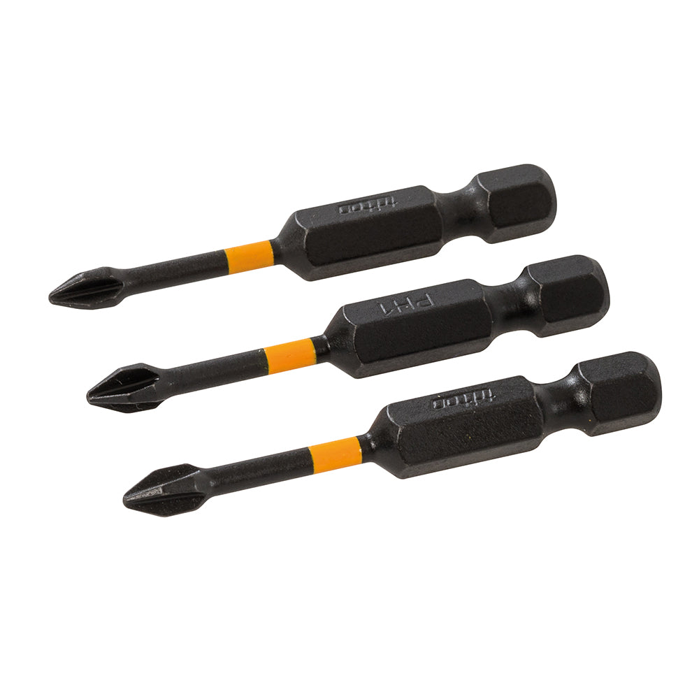 Triton PH1 50mm Phillips Screwdriver Impact Bit 3pk