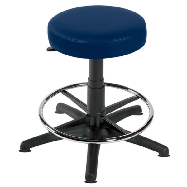 Gas Lift Examination Stool with Glides and Foot Ring - Navy