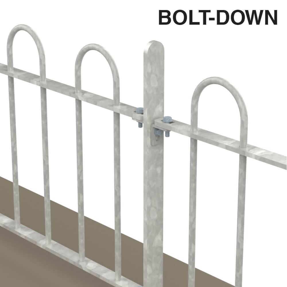 500mm Bow Top  Bolt Down Fence p/mWith 12mm Bars - Galvanised