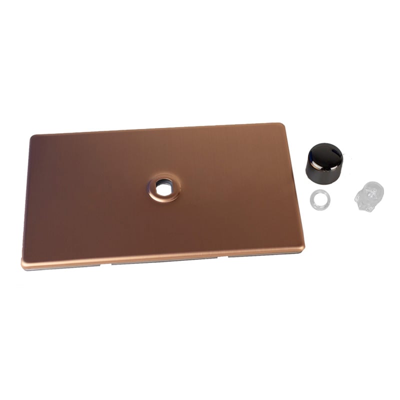 Varilight Urban 1G Twin Plate Matrix Faceplate Kit Brushed Copper for Rotary Dimmer Varilight Screw Less Plate