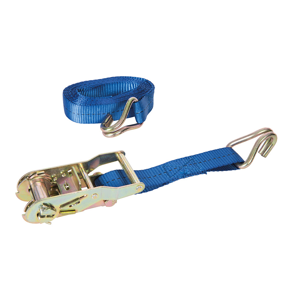 Silverline 350060 Ratchet Tie Down Strap J-Hook 4m x 27mm - Rated 750kg Capacity 1500kg