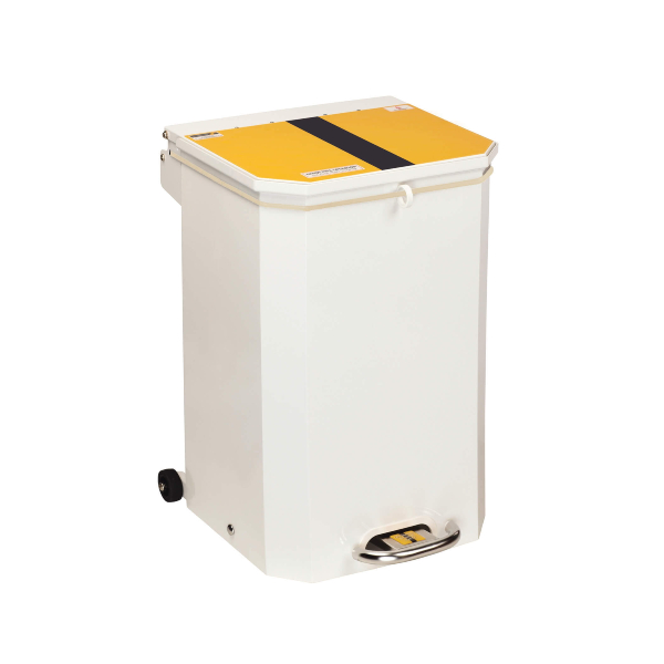 50 Litre Hospital Bin - Yellow and Black Lid - 'Offensive/Hygiene Waste' Label