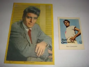 Burt Lancaster 2 X Film Cards By Dutch ? Chewing Gum Good Rare