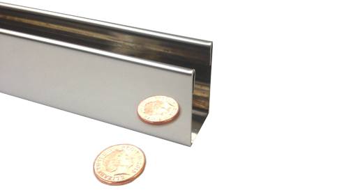 1,240mm Polished Stainless Steel Shuffle Glazing Channels – up to 15mm Glass