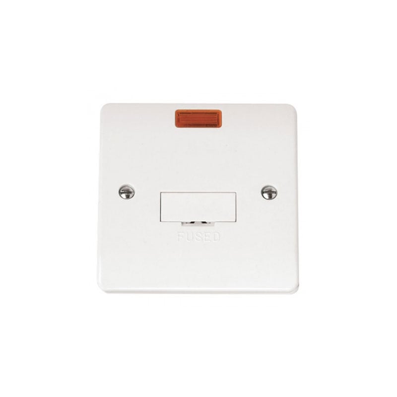 Click Fused Connection Unit 13 Amp White PVC With Neon Indicator