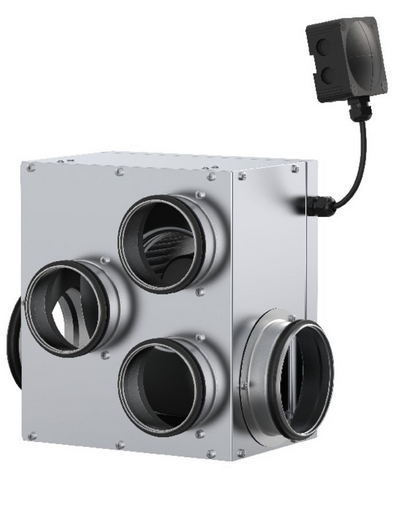 VEF - 4  EC fan 1+3 (125 mm + 100 mm) extract & 1(125 mm) exhaust