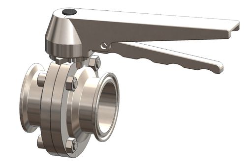 Clean Flow Suppliers of Butterfly Valve, Manual, Multi-Position Trigger Handle, Clamp Ended UK for Fluid Transfer Systems