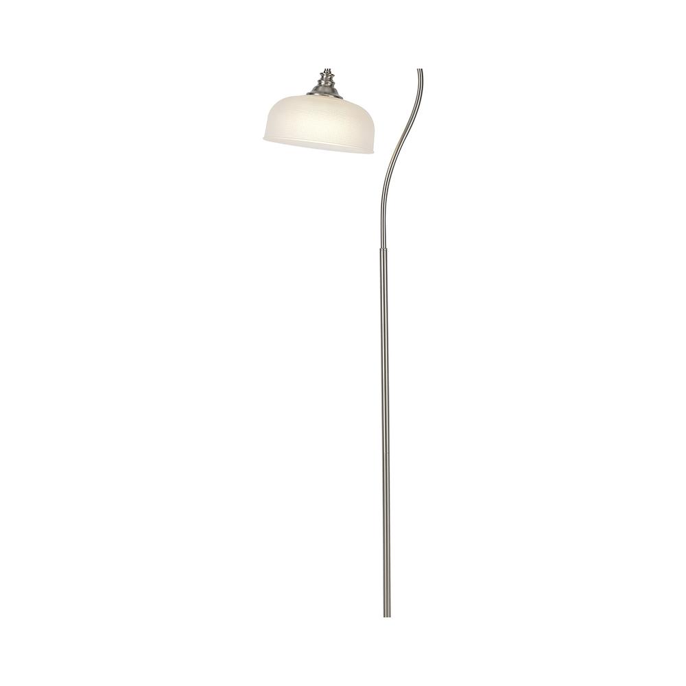 Luxuria Toussenel Floor Lamp 1 Light E27 Satin Nickel/Frosted Glass