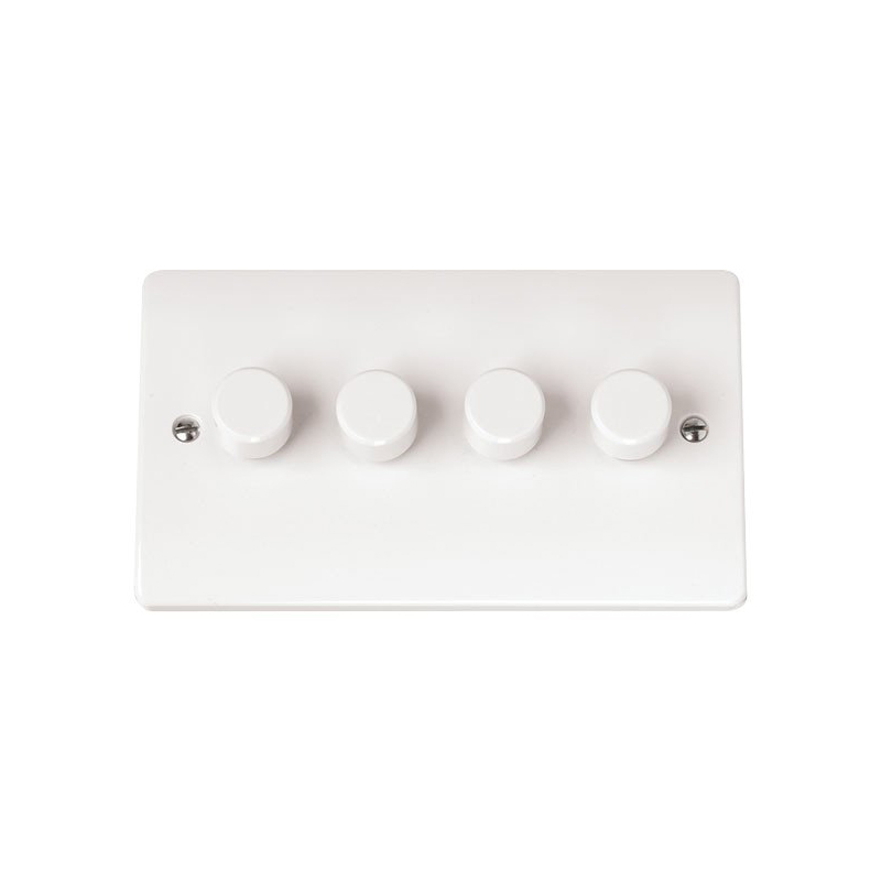 Click Mode 4 Gang 100W 2 Way Polar White Dimmer Switch