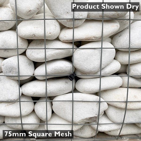 Polar White Gabion Cobbles