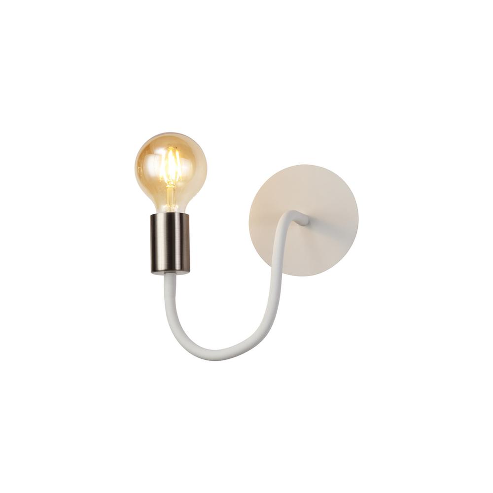 Luxuria Radio City Flexible Switched Wall Light 1 Light E27 Satin White/Satin Nickel