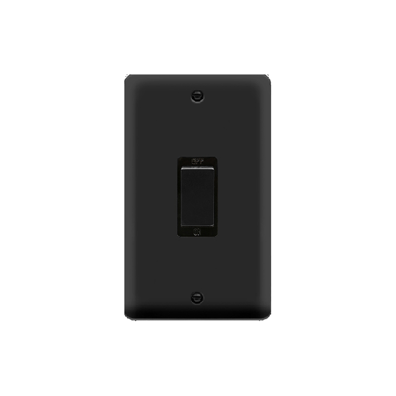 Click Deco Plus Vertical Cooker Switch Matt Black Black Inserts