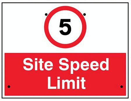 5mph Site speed limit, 600x450mm Re-Flex Sign (3mm reflective polypropylene)
