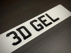 3D Gel Resin Number Plate Letters UK
