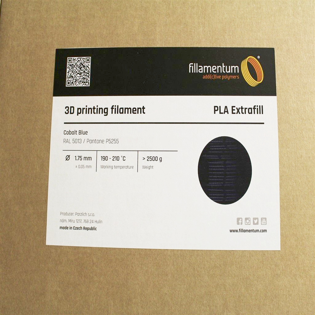 Fillamentum PLA Extrafill Cobalt Blue 1.75MM 2.5kg 3D Printer Filament