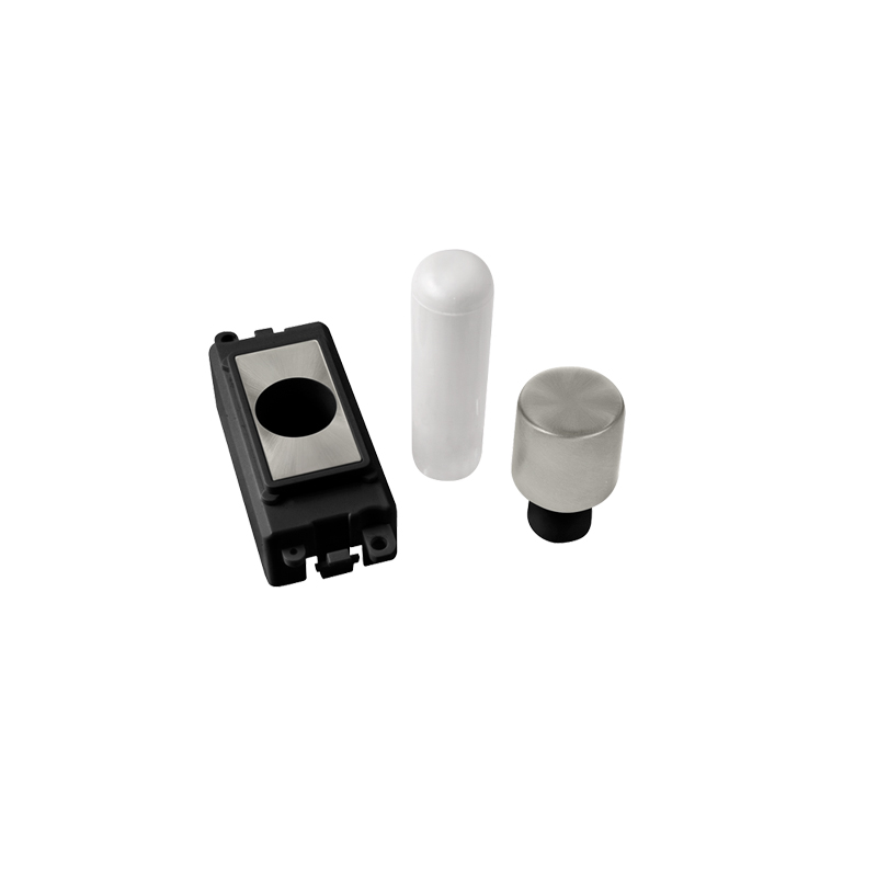 Click GridPro Satin Chrome 1 Module Dimmer Mounting Kit Insert Black