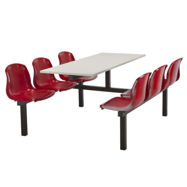 CU90 - 6-Seater Harvey Canteen Unit - 2 Way Access, Red, Grey