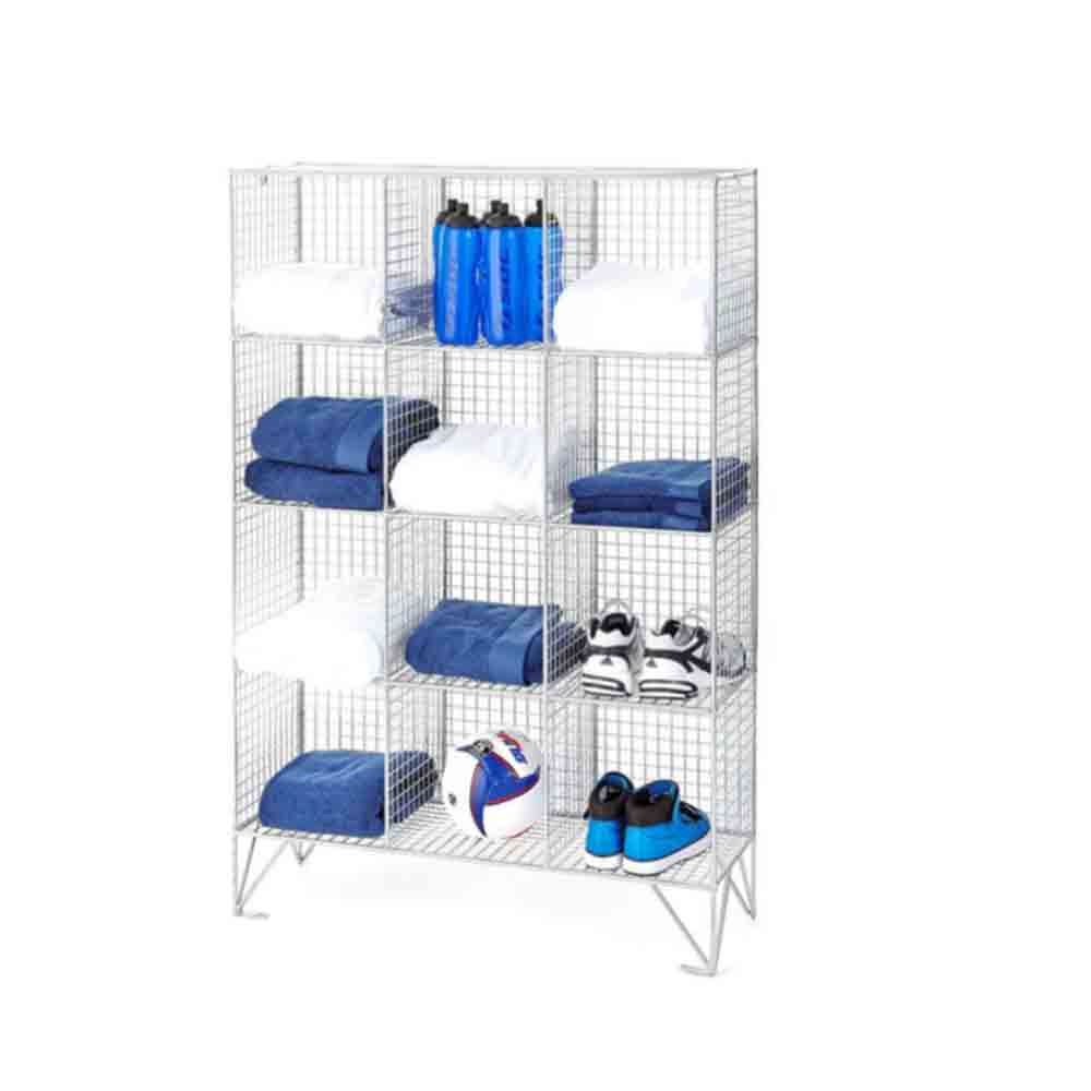 Wire Mesh Locker 12 Compartments 1360H With or Without Doors For Office And Workplaces