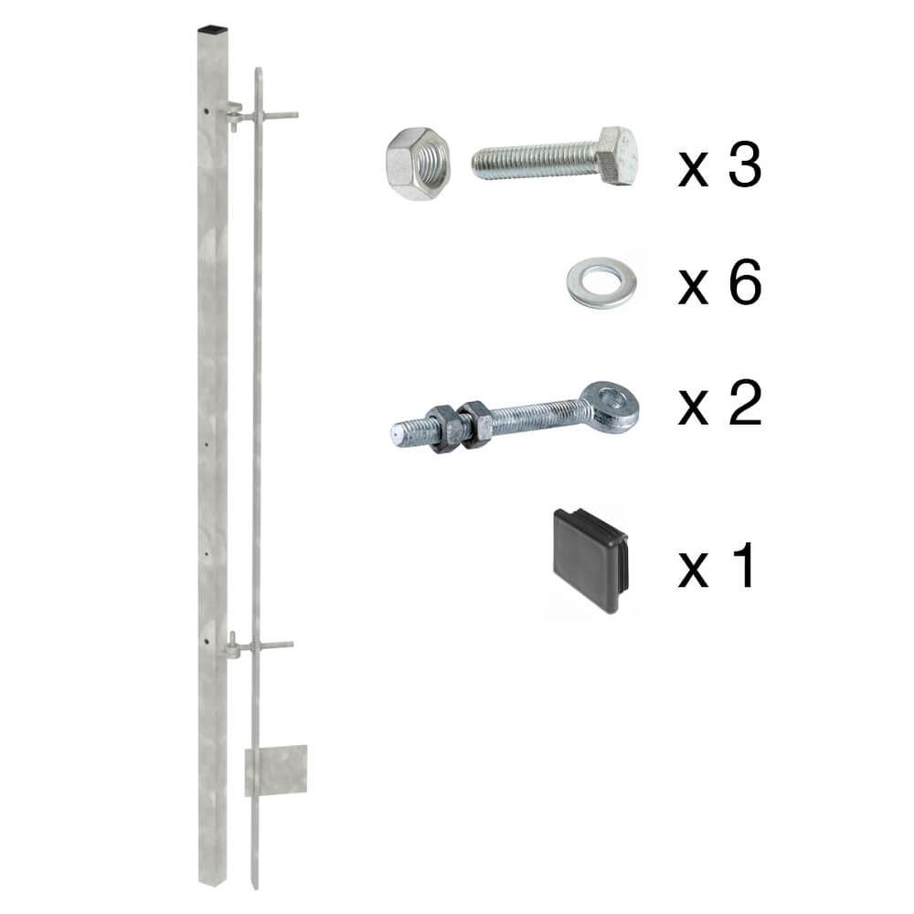 Estate Fencing  1.2m H Corner + End Post40x40x1.6m O/A - Galvanised with Fixings