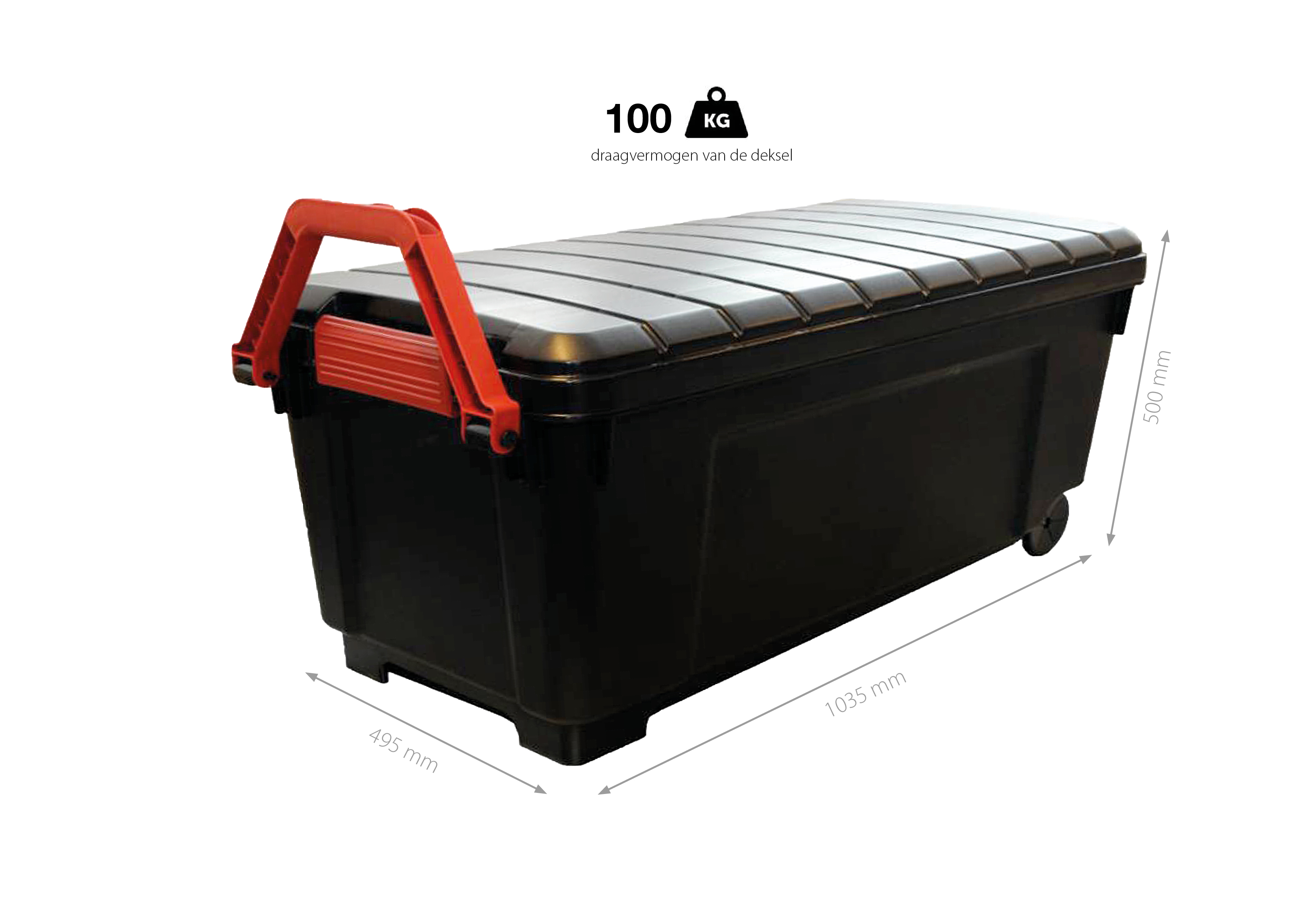 Power Box XL 170 Litre Storage Trunk with Wheels