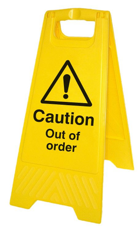 Caution out of order (free-standing floor sign)