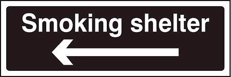 Smoking shelter left arrow (white/black)