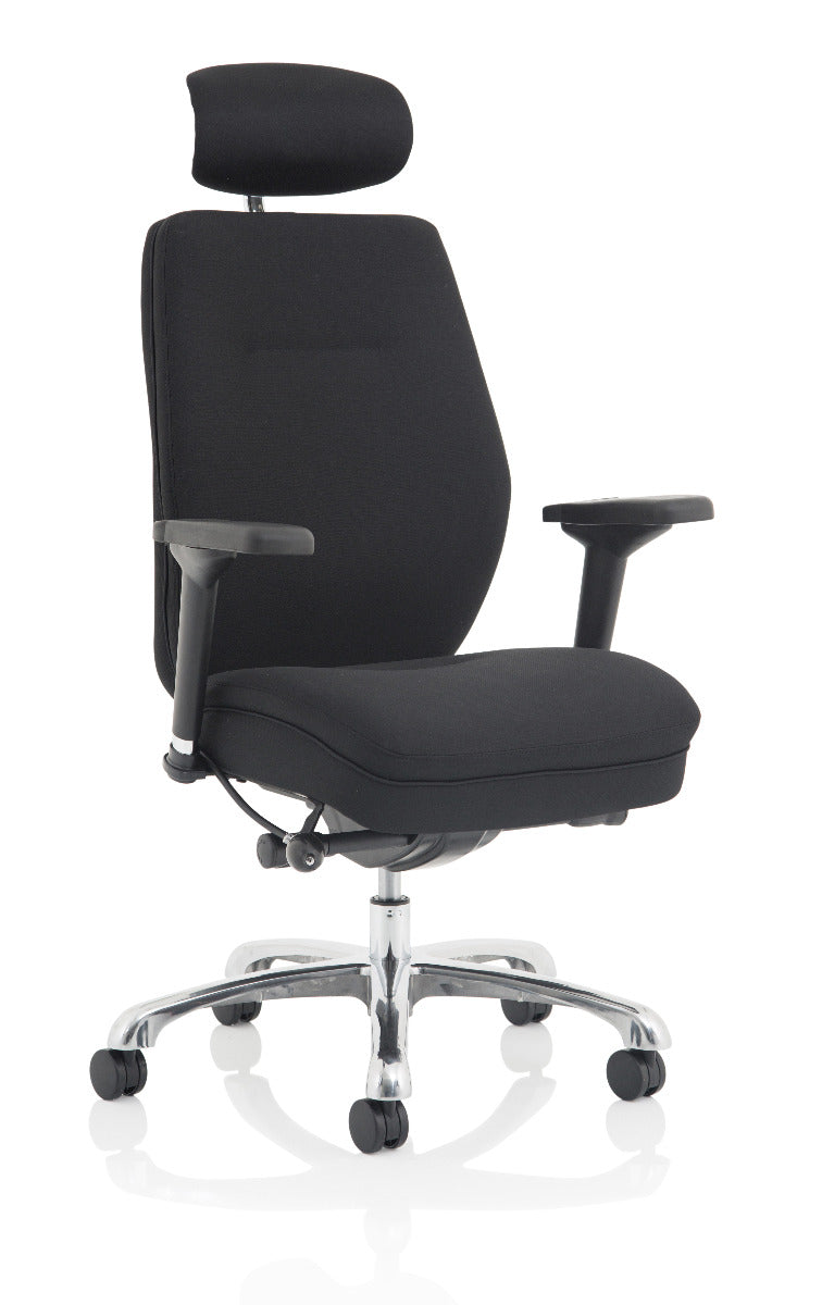 Domino Black Fabric Posture Office Chair Huddersfield