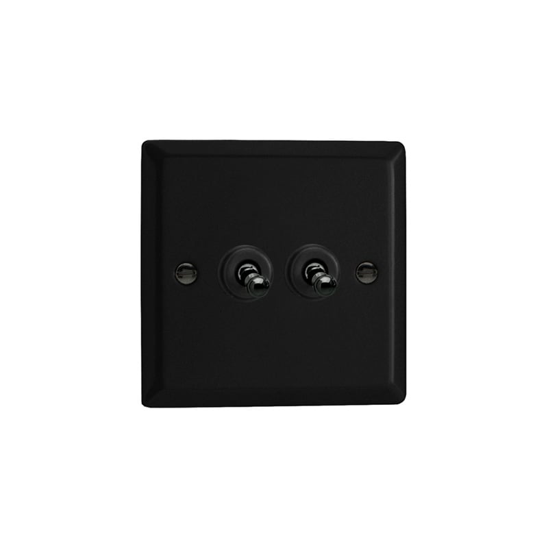 Varilight Urban 2G 10A Intermediate Toggle Switch Matt Black (Standard Plate)