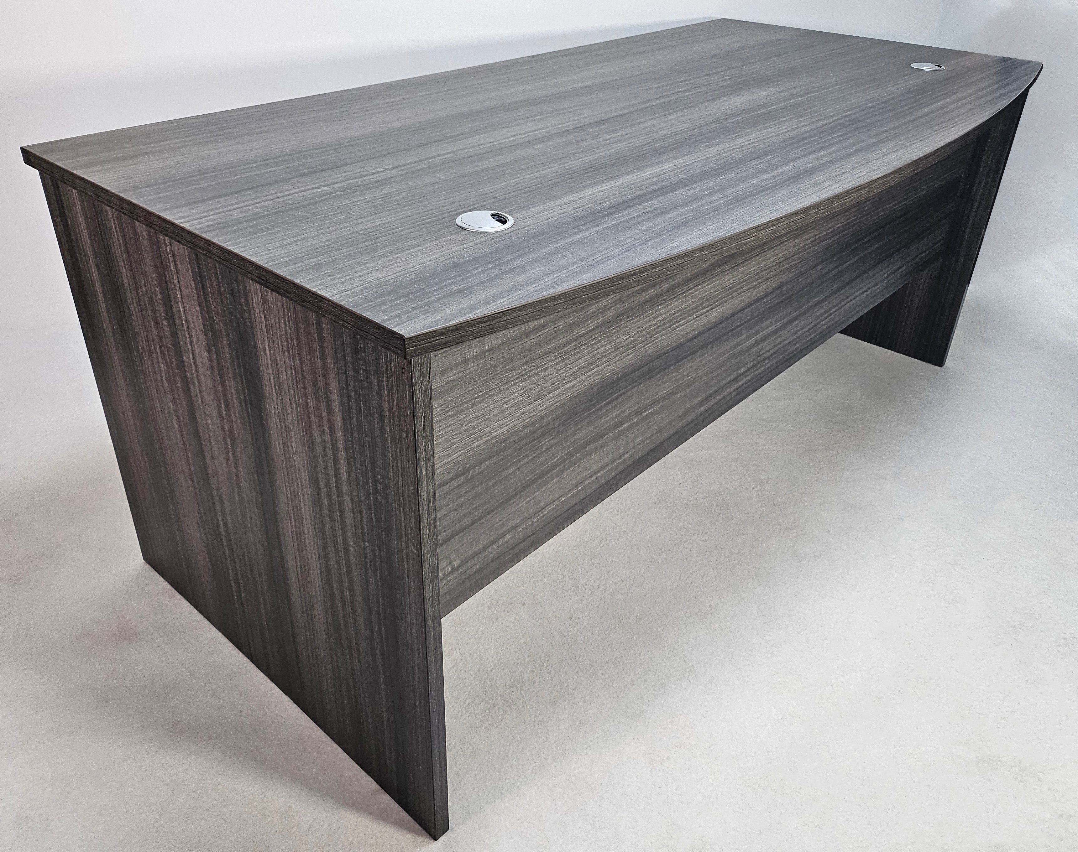 Specialising In Modern Grey Oak Straight Bow Front Office Desk - 1800mm or 2000mm - CF90 UK