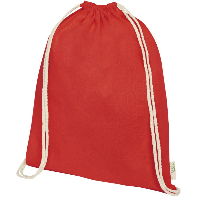 Orissa 100 g/m&sup2; GOTS organic cotton drawstring backpack