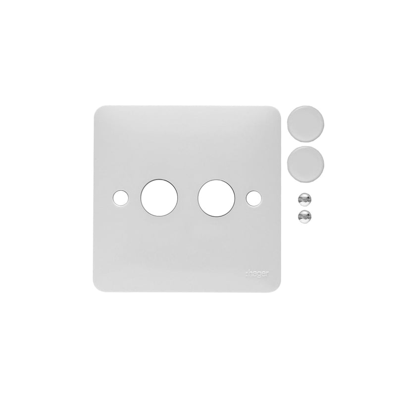 Hager Sollysta 2 Gang Rotary Dimmer Switch Plate Kit