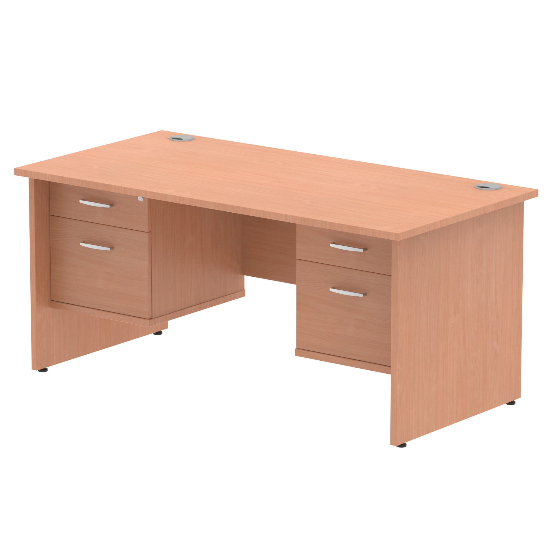 Specialising In Impulse Panel End Straight Desk With Two Fixed Pedestal - 1600mm - Multiple Colour Options UK
