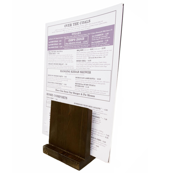 Slanted Wooden Menu Holder