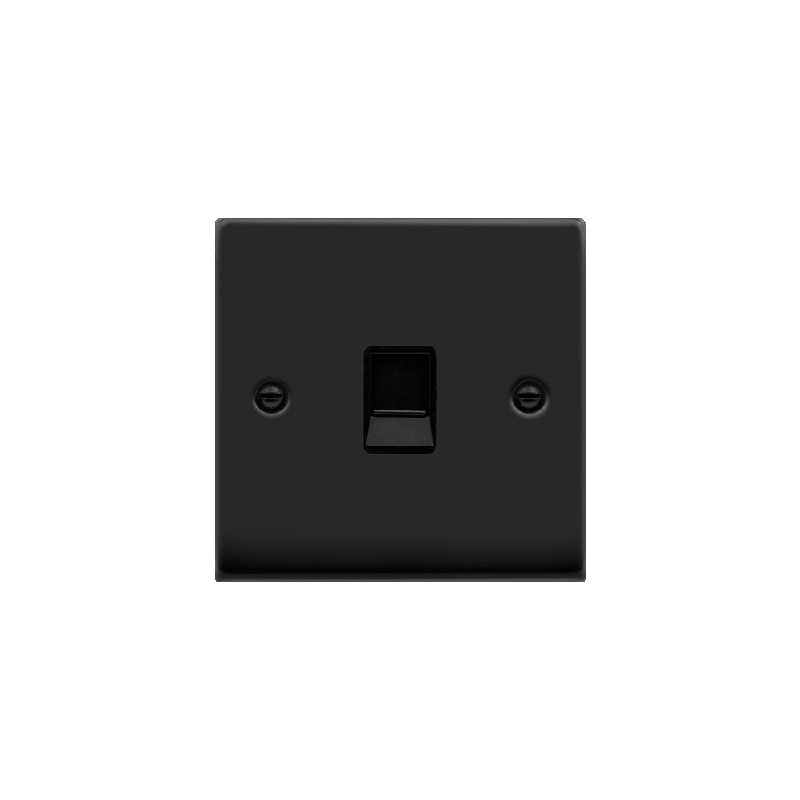 Click Deco Single RJ11 Socket Ireland/USA Outlet Matt Black Insert Black