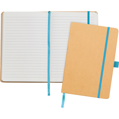 BROADSTAIRS ECO A5 KRAFT PAPER NOTE BOOK in Nat Cyan.