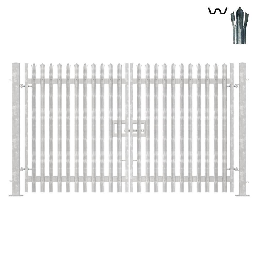 Double Leaf Bolt-Down Gate - 2.4m H x 4mGalvanised c/w Posts & Fittings