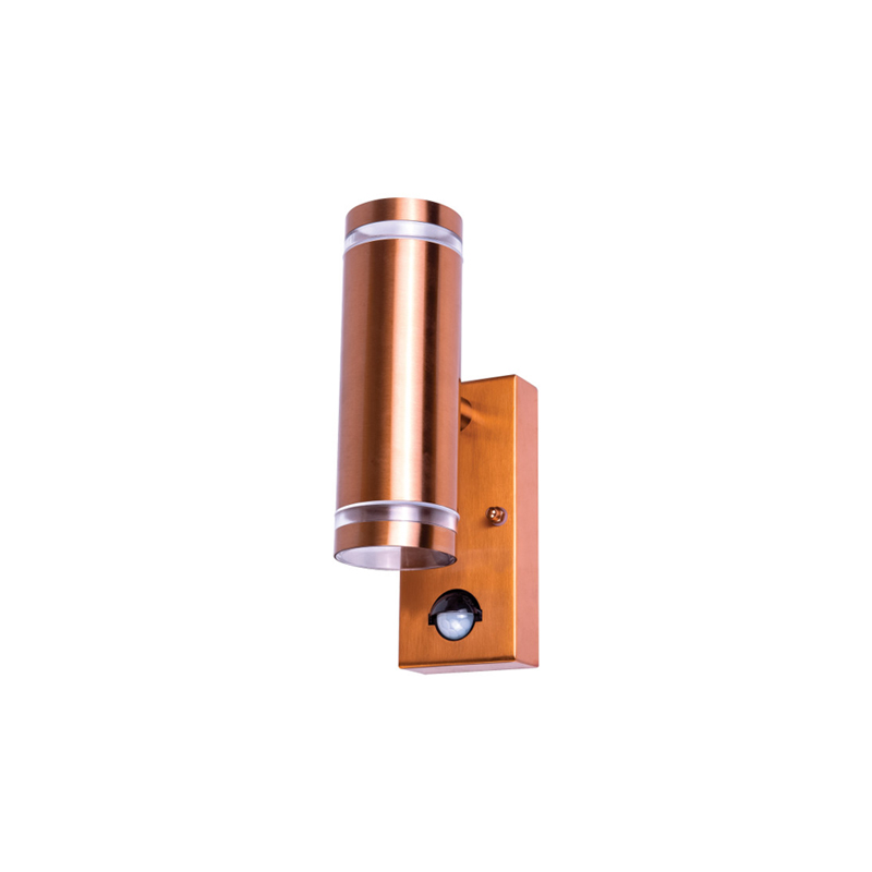 Integral Outdoor Stainless Steel GU10 PIR Up/Down Wall Light Copper