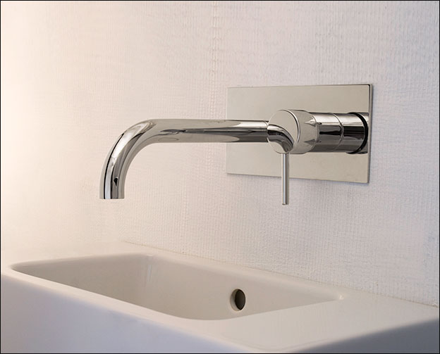 Nickel Wall Mounted Basin Tap (48C)