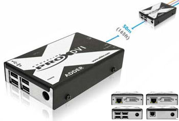 X-DVIPRO-DL-UK ADDERLINK X-DVIPRO Dual Link DVI & USB Extender with Audio. Dual link DVI and transparent USB over a single CATx cable, Transmitter and Receiver Set ( Adder DVI Extender ) XDVIPRODL