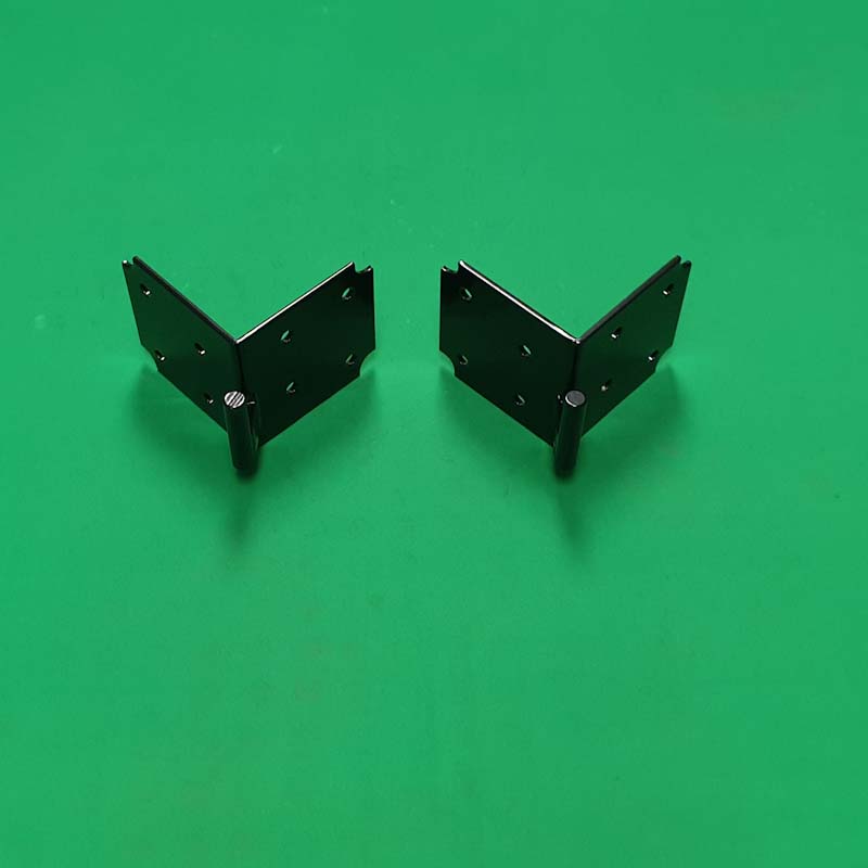 Heavy Duty Corner Pivot Hinge Plate Pair Black