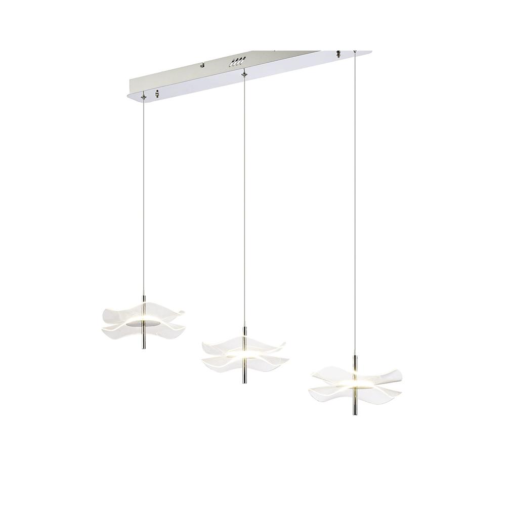 Luxuria Lacquer Linear Pendant 3x6W LED 4000K 1500lm Polished Chrome