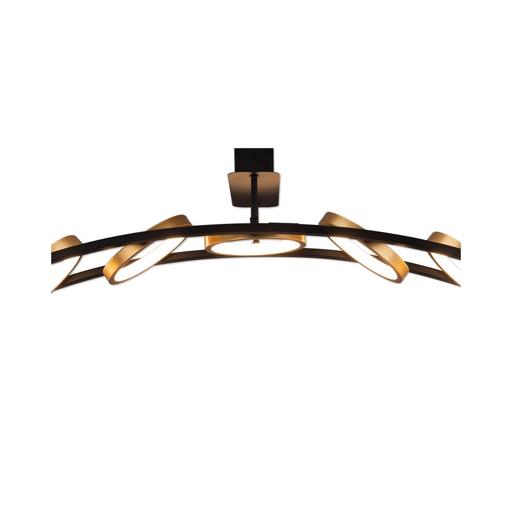 Luxuria Velvet Linear Ceiling 5 Ring 36W LED 3200K 2200lm Satin Black / Gold