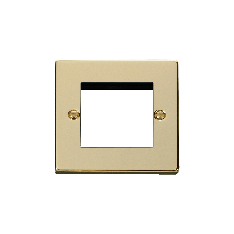 Click Deco 1 Gang Twin Aperture Single Plate Polished Brass