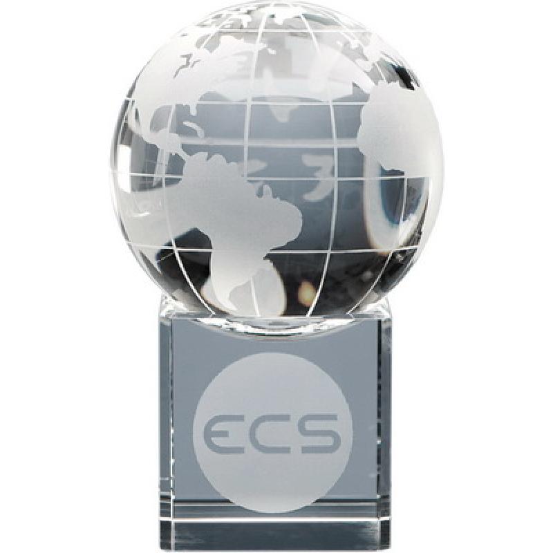 6cm Optical Crystal Globe on Clear Base