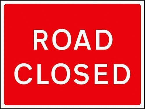 Road closed fold up 1050x750mm tripod sign