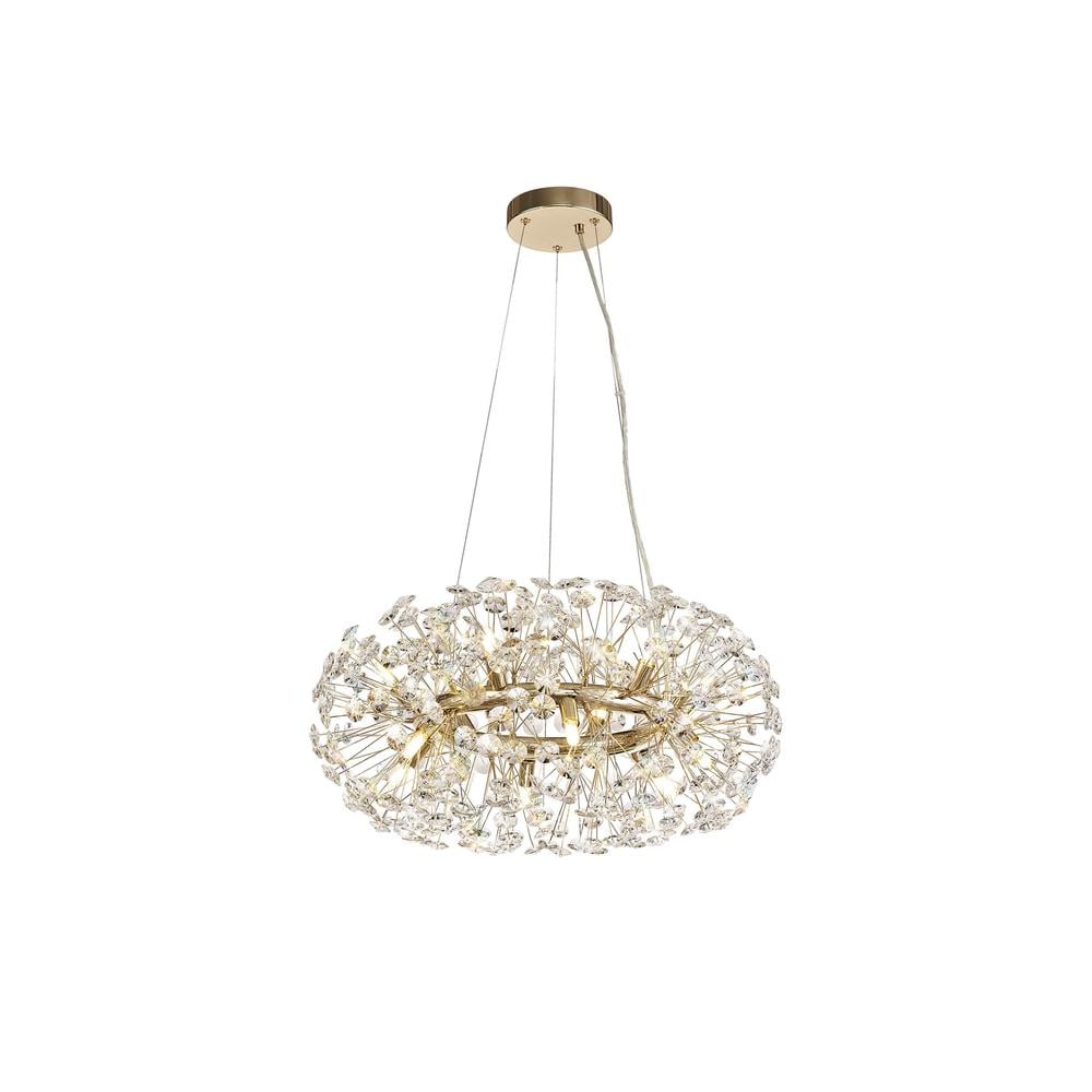 Luxuria Paramount Pendant 60cm Ring 12 Light G9 French Gold/Crystal