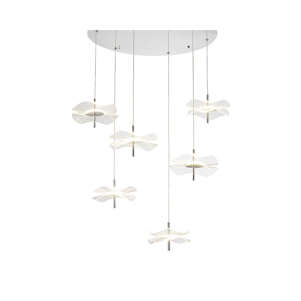 Luxuria Lacquer 67cm Round Pendant 6x6W LED 4000K 2800lm Polished Chrome